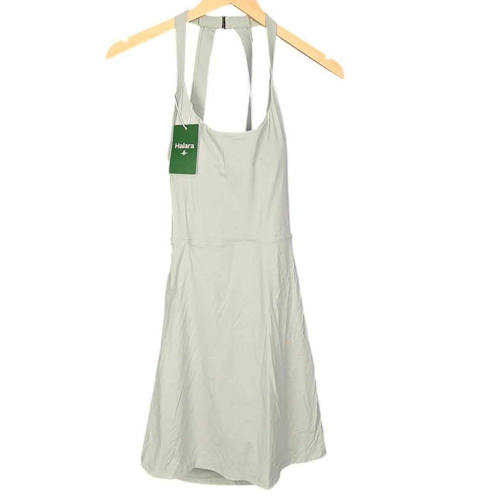 Halara Exercise Dress Women Large Mint Green Adjustable Built In Shorts NEW